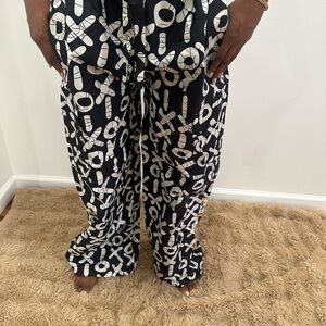 Ankara African print Stylish Black and White Women's Pants